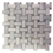 Basketbraid Asian Statuary 12 in. x 12 in. x 10 mm Honed Marble Mosaic Tile