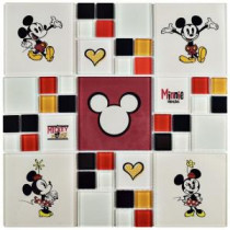 Mickey and Minnie Multi 11-3/4 in. x 11-3/4 in. x 5 mm Glass Mosaic Tile