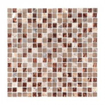 Italian Fossil Foil 12 in. x 12 in. x 8 mm Glass Marble Mosaic Wall Tile