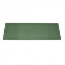 Contempo Spa Green Polished 4 in. x 12 in. x 8 mm Glass Subway Tile