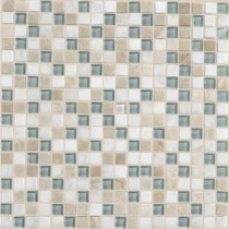 Stone Radiance Whisper Green 12 in. x 12 in. x 8 mm Glass and Stone Mosaic Blend Wall Tile