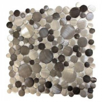 Urban Sepia Bubbles 12 in. x 12 in. x 8 mm Metal Mosaic Tile