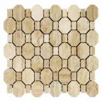 Crop Circles 10-3/4 in. x 11-1/8 in. x 6.74 mm Roma Travertine Mosaic Wall Tile