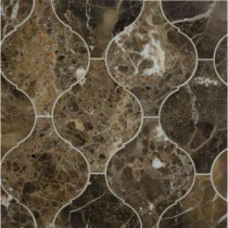 Kerosene Dark Emperador 9.12 in. x 11-3/4 in. x 10 mm Polished Marble Mosaic Tile