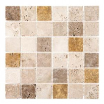Medley 12 in. x 12 in. x 8 mm Travertine Mosaic Tile
