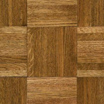 Natural Oak Parquet Spice Brown 5/16 in. Thick x 12 in. Wide x 12 in. Length Hardwood Flooring (25 sq. ft. /case)