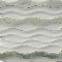 Flow Viper 11-1/2 in. x 12 in. x 8 mm Glass and Marble Mosaic Tile