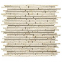 Egyptian Forest Mini Pencil 12 in. x 12 in. x 8 mm Marble Mosaic Wall Tile
