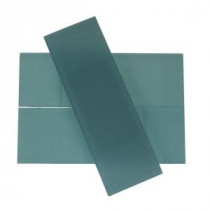 Contempo 4 in. x 12 in. x 8 mm Blue Gray Frosted Glass Mosaic Floor and Wall Tile