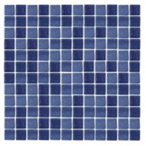 Spongez S-Dark Blue-1411 Mosaic Recycled Glass 12 in. x 12 in. Mesh Mounted Floor & Wall Tile (5 sq. ft. / case)