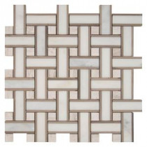 Renaissance 12 in. x 12 in. x 10 mm Marble Mesh-Mounted Mosaic Floor and Wall Tile