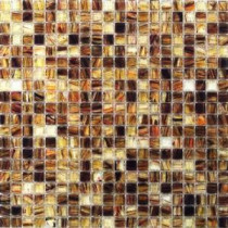Breeze Rusty Leaves 12-3/4 in. x 12-3/4 in. x 6 mm Glass Mosaic Tile