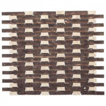 Weathered Sable 13.5 in. x 11 in. x 8 mm Glass/Light Emperador Mosaic Wall Tile