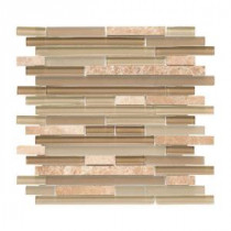 Country Winds Pencil 12 in. x 12 in. x 8 mm Glass Marble Mosaic Wall Tile