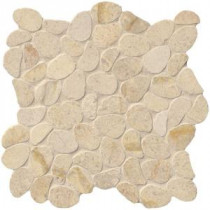 Coastal Sand Pebble 12 in. x 12 in. x 10 mm Honed Limestone Mesh-Mounted Mosaic Tile (10 sq. ft. / case)