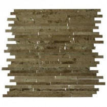 Cracked Joint Random Noche Travertine 12 in. x 12 in. x 8 mm Mosaic Marble Floor and Wall Tile