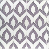 Steppe Lily 13-1/4 in. x 13-1/4 in. x 8 mm Polished Marble and Glass Waterjet Mosaic Tile