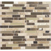 Stone Radiance Morning Sun 11-3/4 in. x 12-1/2 in. x 8 mm Glass and Stone Mosaic Blend Wall Tile