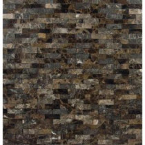 Emperador Splitface 12 in. x 12 in. x 10 mm Marble Mesh-Mounted Mosaic Tile