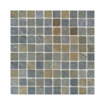 Indian Multicolor 12 in. x 12 in. x 9-1/2 mm Tumbled Slate Mosaic Floor and Wall Tile (5 sq. ft. / case)