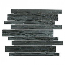 Gemini Black Birch Planks 11-3/4 in. x 11 in. x 6 mm Glass Mosaic Tile