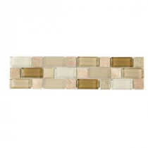 Gold Mine 3 in. x 12 in. x 8 mm Glass Metal Marble Accent Strip