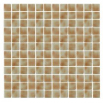 Spongez S-Tan-1407 Mosaic Recycled Glass 12 in. x 12 in. Mesh Mounted Floor & Wall Tile (5 sq. ft. / case)