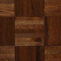 Natural Oak Parquet Gunstock 5/16 in. Thick x 12 in. Wide x 12 in. Length Hardwood Flooring (25 sq. ft. / case)
