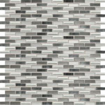 Fashion Accents Nickel Blend 12 in. x 12 in. Glass and Stone Brix Blend Mosaic Wall Tile