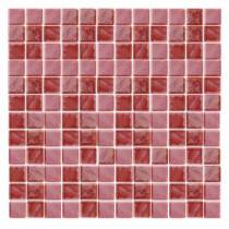 Irridecentz I-Red-1415 Mosaic Recycled Glass 12 in. x 12 in. Mesh Mounted Tile (5 sq. ft. / case)