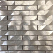 Urban Silver 12 in. x 12 in. x 8 mm Aluminum Mosaic Tile