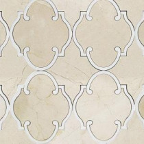 Steppe Casablanca Crema Marfil with Thassos 12 in. x 14 in. x 8 mm Polished Marble Waterjet Mosaic Tile