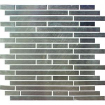 Silver Interlocking 12 in. x 12 in. x 8 mm Metal Mosaic Wall Tile (10 sq. ft. / case)