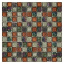 Egyptian Glass Amber Medley 12 in. x 12 in. x 6 mm Glass Face-Mounted Mosaic Wall Tile