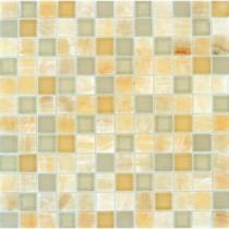 Honey Ivory Onyx 12 in. x 12 in. x 8 mm Glass Stone Mesh-Mounted Mosaic Tile
