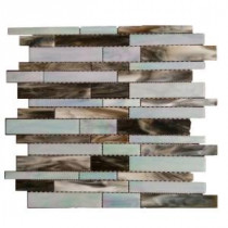 Matchstix Tidal Wave 10 in. x 11 in. x 8 mm Glass Mosaic Floor and Wall Tile