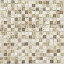 Stone Radiance Mushroom 12 in. x 12 in. x 8 mm Glass and Stone Mosaic Blend Wall Tile
