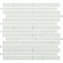 Ice Interlocking 12 in. x 12 in. x 8 mm Glass Mesh-Mounted Mosaic Tile (10 sq. ft. / case)