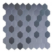 Instant Mosaic Honeycomb 12 in. x 12 in. x 5 mm Peel and Stick Brushed Stainless Metal Mosaic Tile