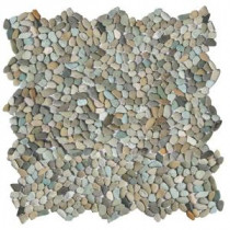 Micro Pebble Cayman Blue 12 in. x 12 in. x 6.35 mm Mesh-Mounted Mosaic Floor and Wall Tile (10 sq. ft. / case)
