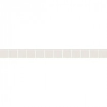 Keystones Unglazed Arctic White 1 in. x 12 in. x 6 mm Ceramic Mosaic Bullnose Floor/Wall Tile
