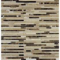 Emperador Blend Bamboo 12 in. x 12 in. Brown Marble Mesh-Mounted Mosaic Tile