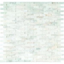Greecian White Splitface 12 in. x 12 in. Marble Mesh-Mounted Mosaic Wall Tile