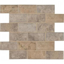 Silver 12 in. x 12 in. x 10 mm Honed Travertine Mesh-Mounted Mosaic Wall Tile