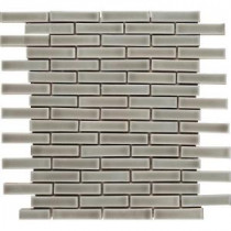 Dove Gray Brick 12 in. x 12 in. x 8 mm Ceramic Mesh-Mounted Mosaic Wall Tile