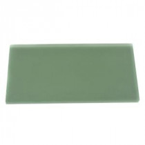 Contempo Spa Green Frosted 3 in. x 6 in. x 8 mm Glass Subway Tile