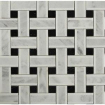 Yarn Threaded Onyx 12-1/2 in. x 12-1/2 in. x 10 mm Polished Marble Mosaic Tile