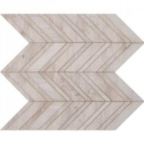 White Quarry Chevron 12 in. x 12 in. x 10 mm Natural Marble Mesh-Mounted Mosaic Tile (10 sq. ft. / case)