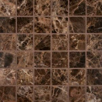 Emperador Dark 12 in. x 12 in. x 10 mm Polished Marble Mesh-Mounted Mosaic Tile (10 sq. ft. / case)