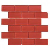 Lipstick 12 in. x 12 in. x 8 mm Glass Mosaic Wall Tile